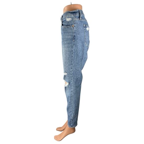 Gap True Skinny Mid Rise Women's Blue Distressed Ankle Denim Jeans Size 33 - Picture 2 of 4